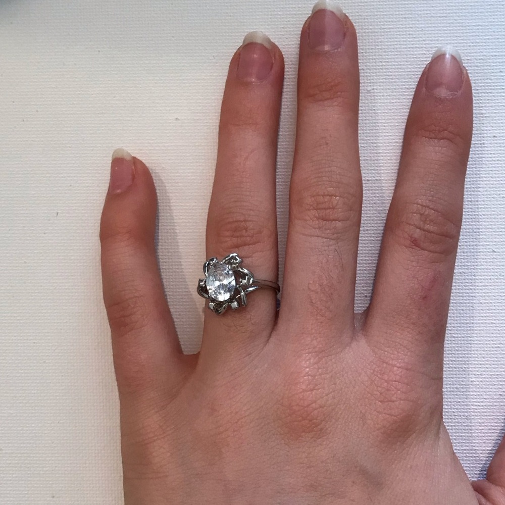 Oval Diamond Costume Jewelry Ring